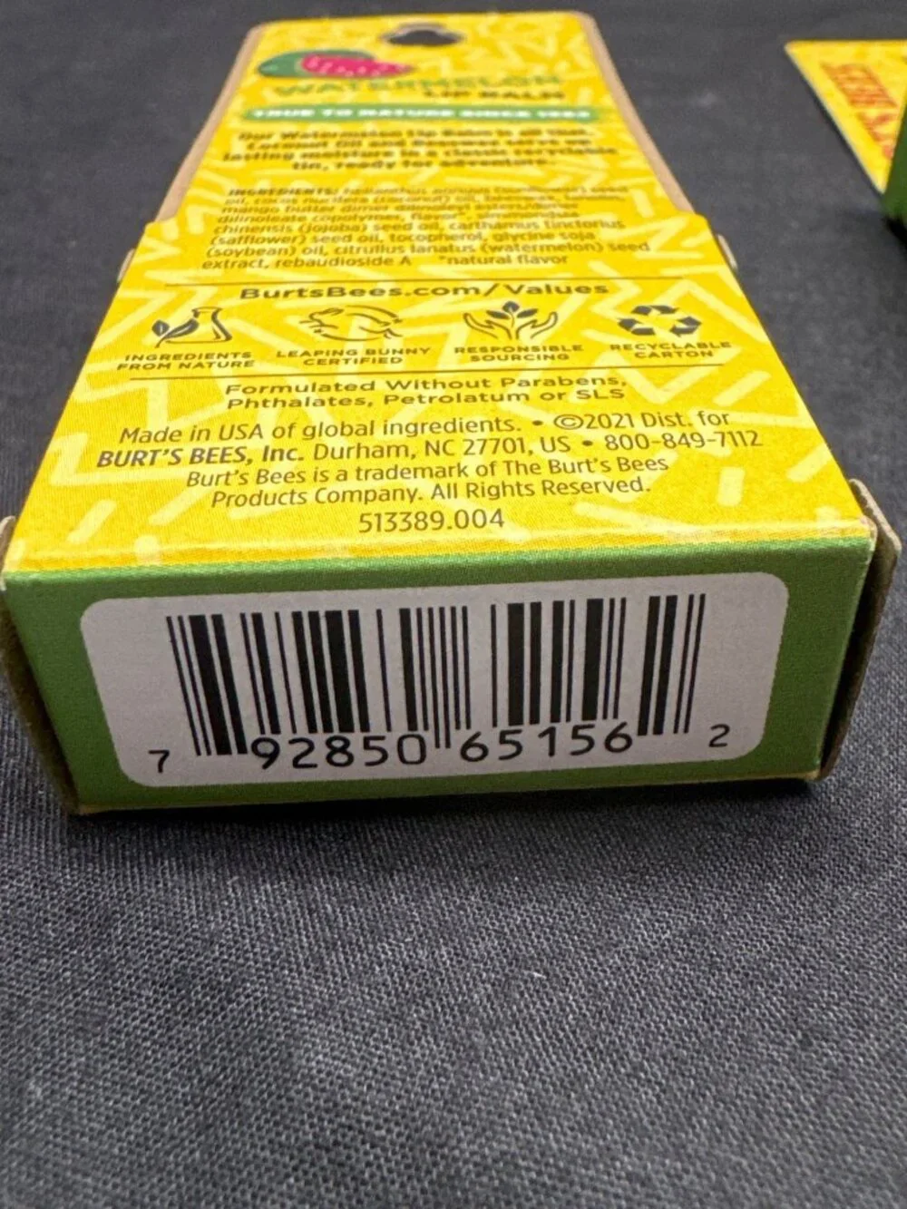 Burts Bees Watermelon Lip Balm Tin 0.3 Oz 100% Natural Recyclable Packaging